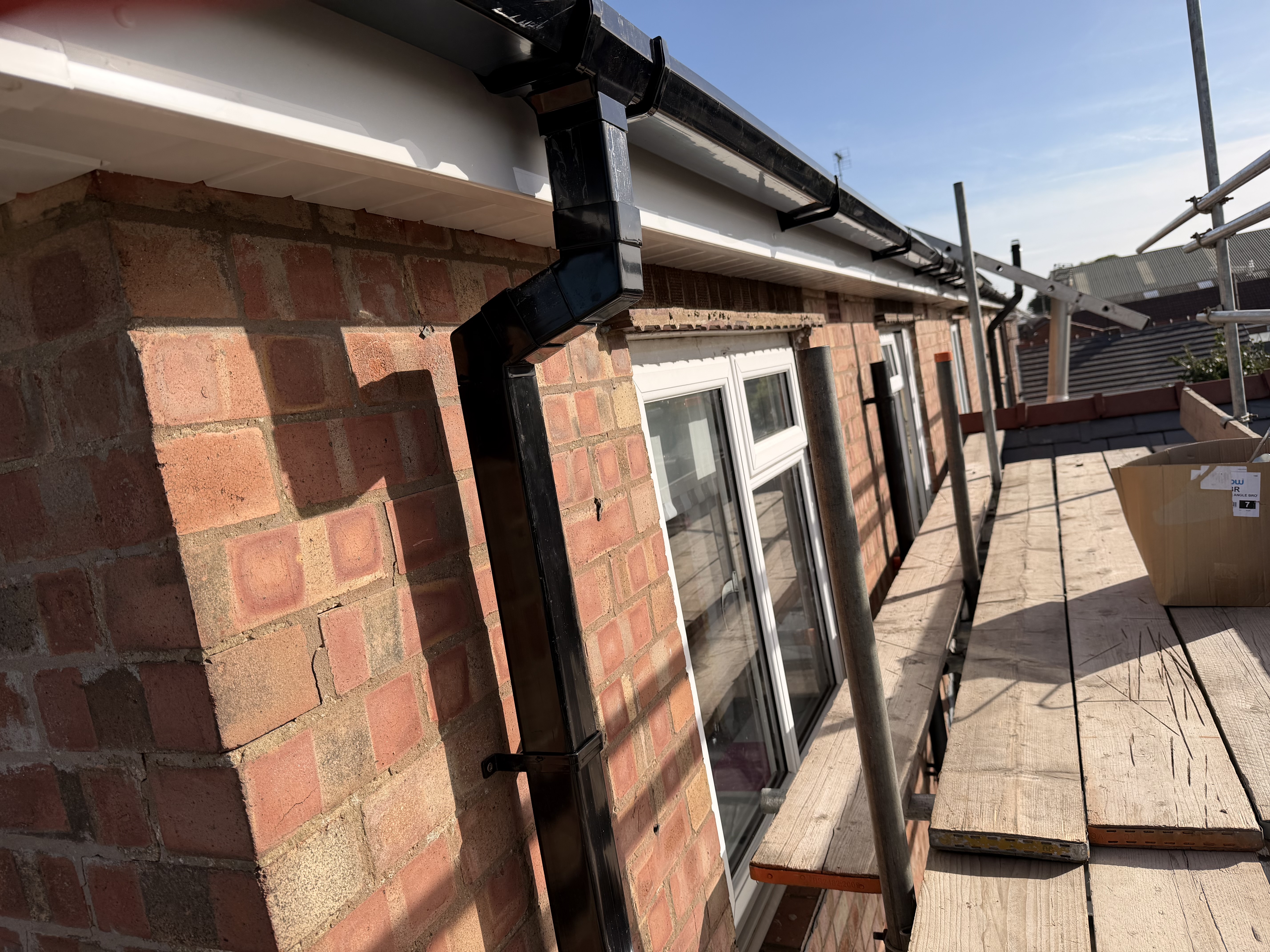 New roof edge and doorway detail