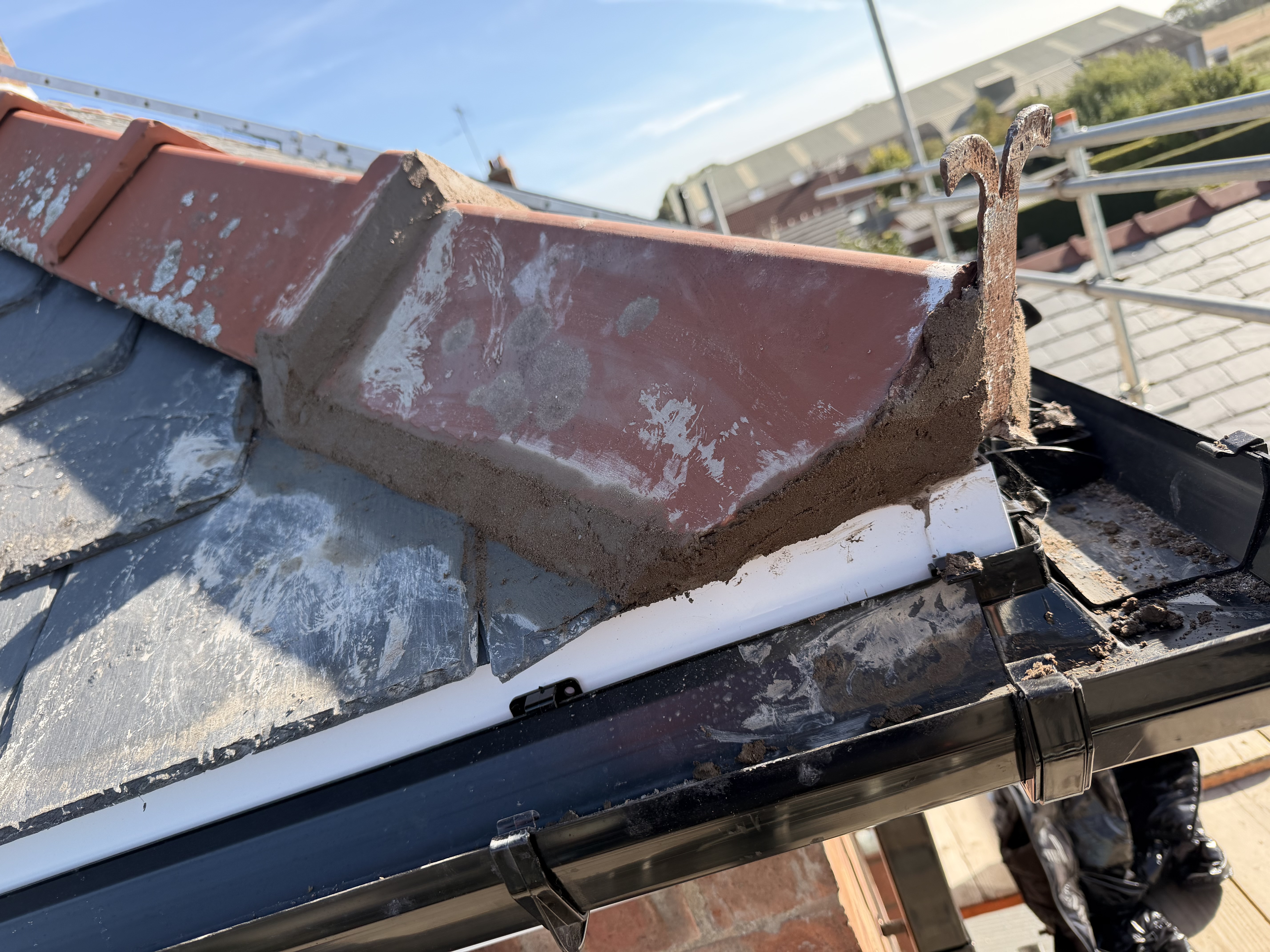 Roof valley and lead flashing detail