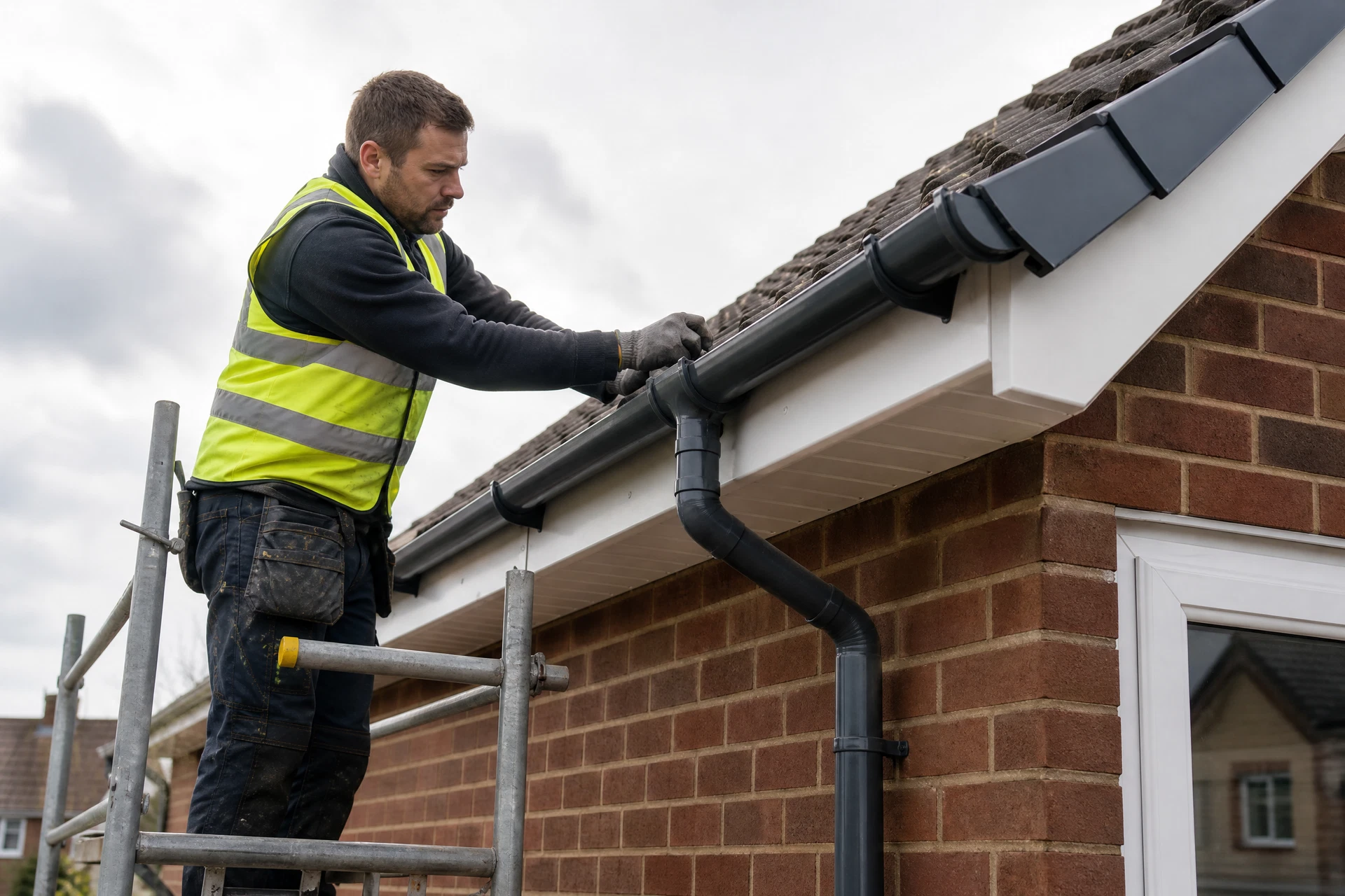 Representative view of fascia, soffit and gutter installation