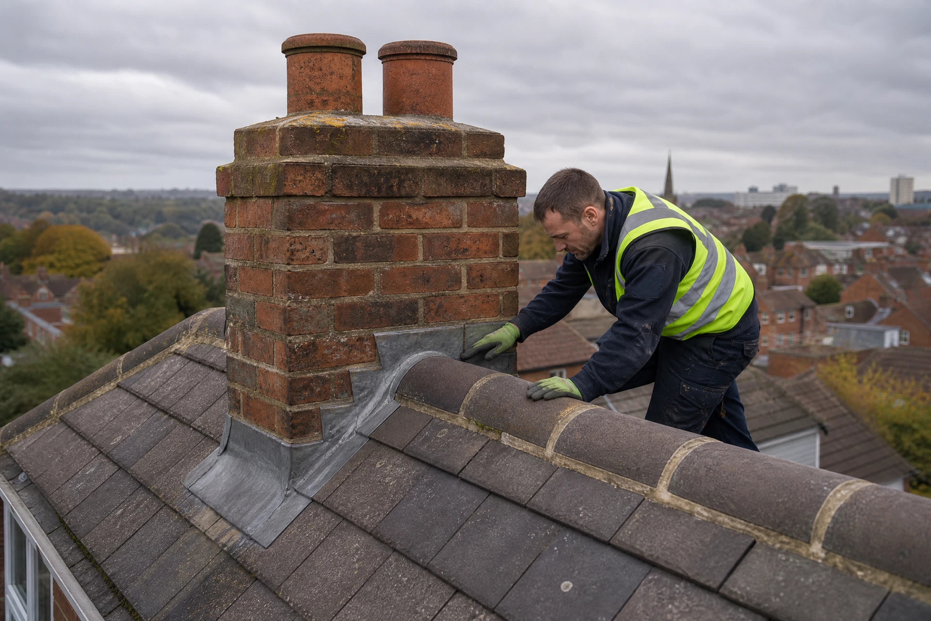 Representative view of a chimney, ridge and leadwork inspection